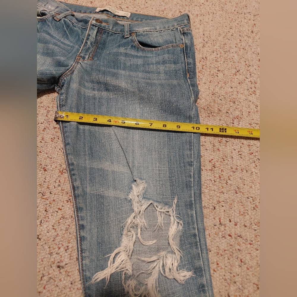 Women's Distressed Blue Jeans Straigth Leg Abercrombie Y2k Vintage Model ERIN - Picture 10 of 13